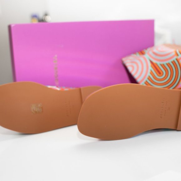 NWT La DoubleJ Crisscross Floral-print Satin Sandals Size 8 - Picture 5 of 6